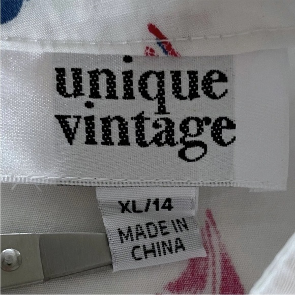 UNIQUE VINTAGE Woman’s Sz XL 14 50s Style Wilson Swing Dress Sailboat Print - Picture 5 of 9